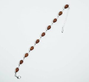 Silver Amber Bracelet Teardrop