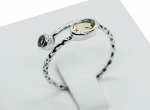Silver Ring Twist Cut Citrine