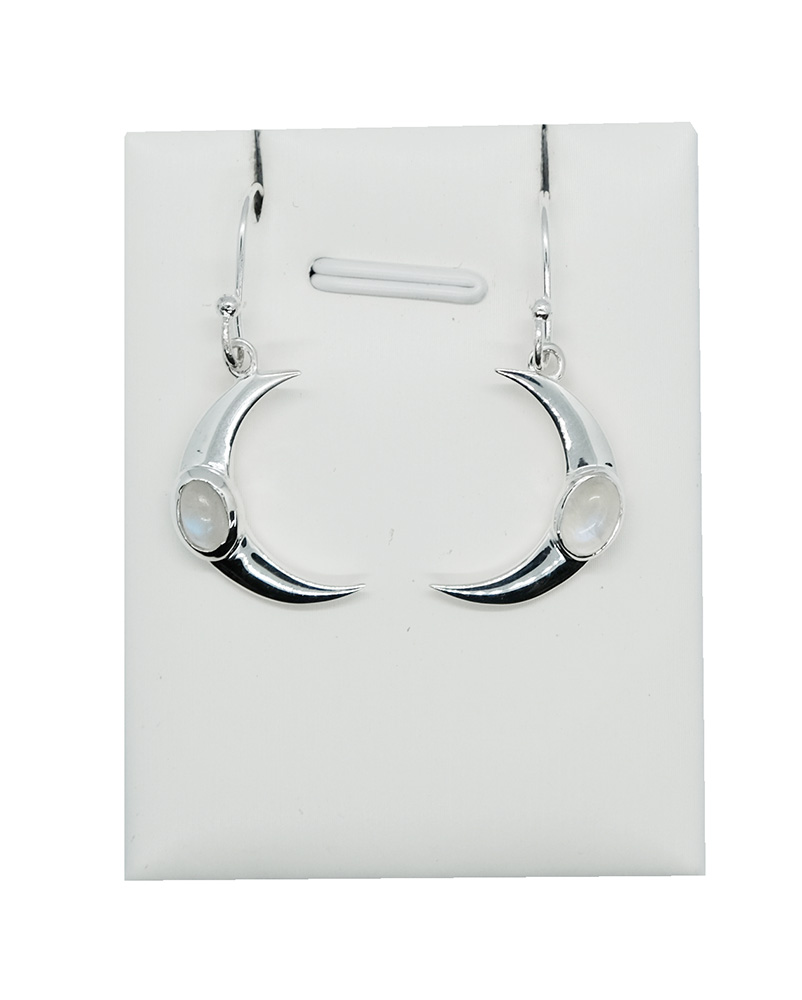 Silver Earring Moon Rainbow