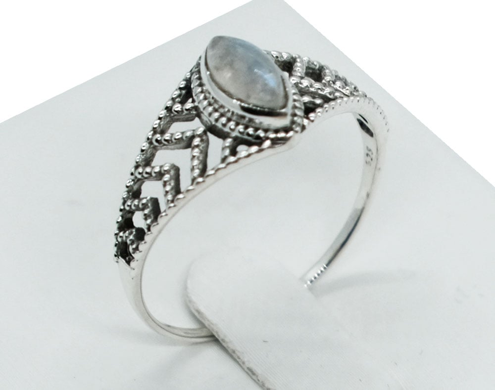 Silver Ring MRQ Moonstone