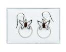 Silver Earring Butterfly Garnet