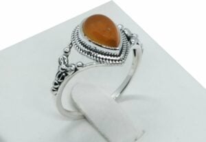 Silver Ring Teardrop Carnelion