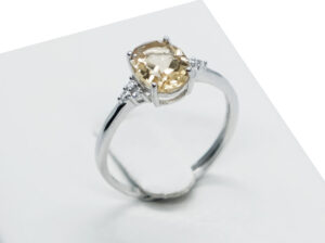 Silver Ring Citrine Adjustable