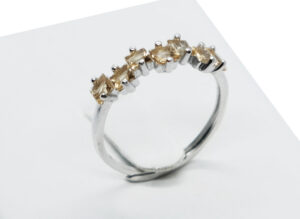 Silver Ring Citrine Adjustable