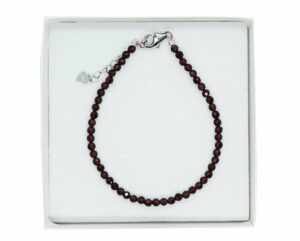 Silver Bracelet 3mm Garnet