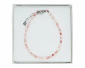Silver Bracelet 3mm Pink Opal