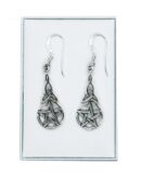 Silver Earring Triquetra Pentagram