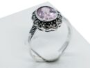 Silver Ring CZ Pink Oval