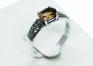 Silver Ring Citrine Oval
