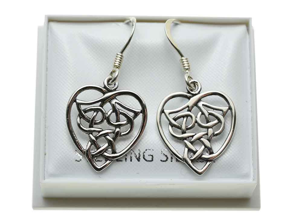 Silver Earring Celtic Heart
