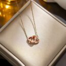 Necklace Rose Double Heart