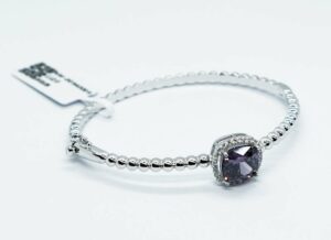 Fashion Bangle Sq Purple CZ