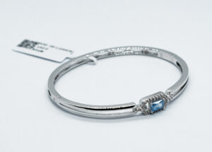 Fashion Bangle Rect Blue CZ