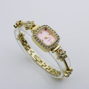 Watch Flower Gold Colour Pink