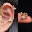 Stud Butterfly Design Gold