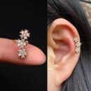 Stud Flower Design Gold