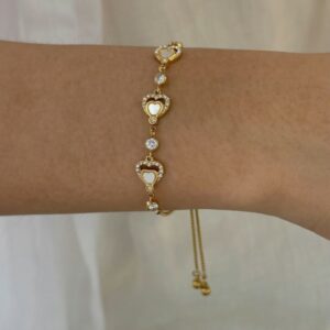 Bracelet Hearts Moonstone