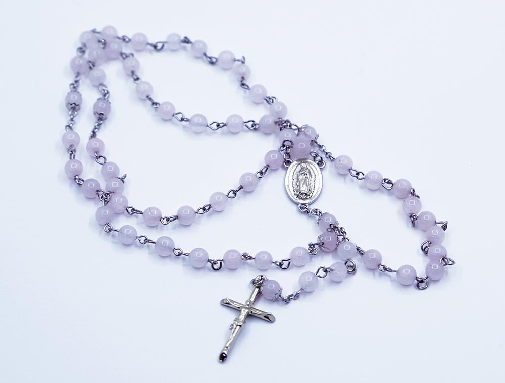Rosary Bead Rose Quartz Stones