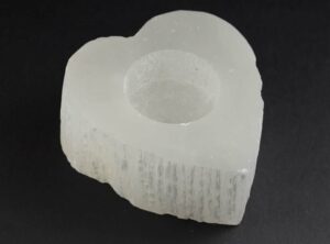 Selenite Candle Holder Heart