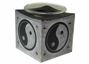 Soapstone Oilburner Ying Yang Black