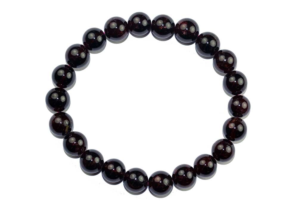 Bracelet Beaded Garnet 8mm