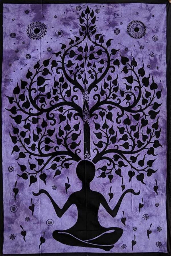 Bedspread Single Yoga Man Tree