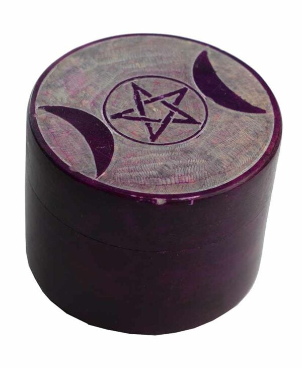 Soapstone Round Box 2" Set Of 2