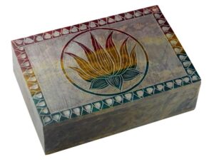 Soapstone Box 6X4" Lotus