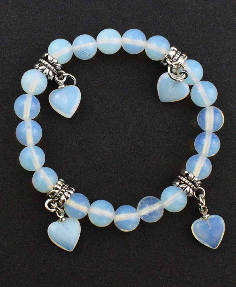 Bracelet 8mm Bead with 4 Heart