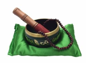 Singing Bowl Buddha 11cm Green