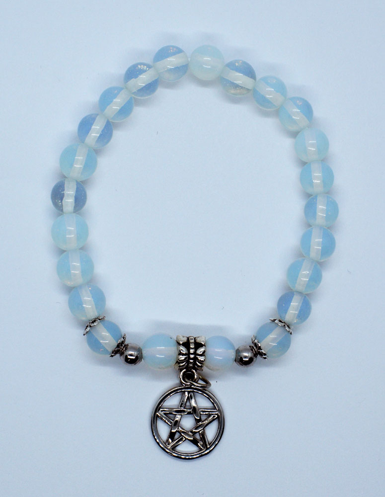 Bracelet 8mm Bead Opalite Pent