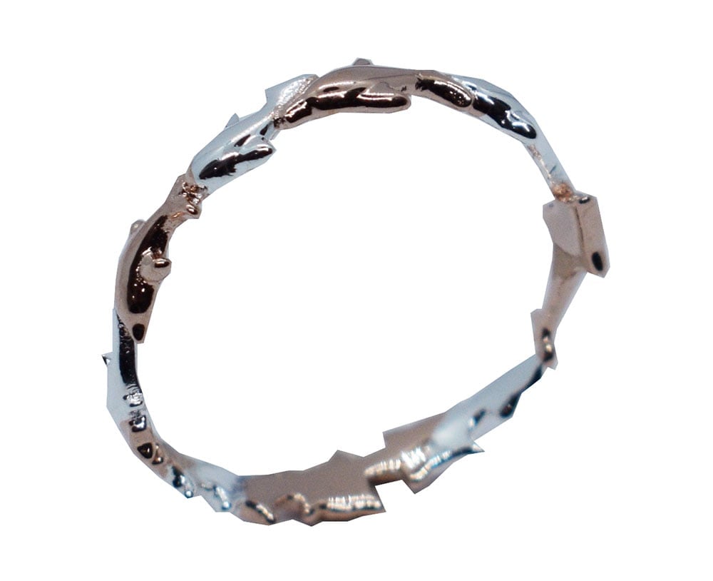 Silver Ring Dolphin 2Tone Rose
