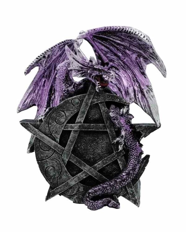 Dragon On Pentagram Moon Purple