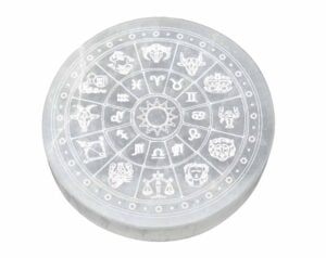 Selenite Disc Zodiac 10cm