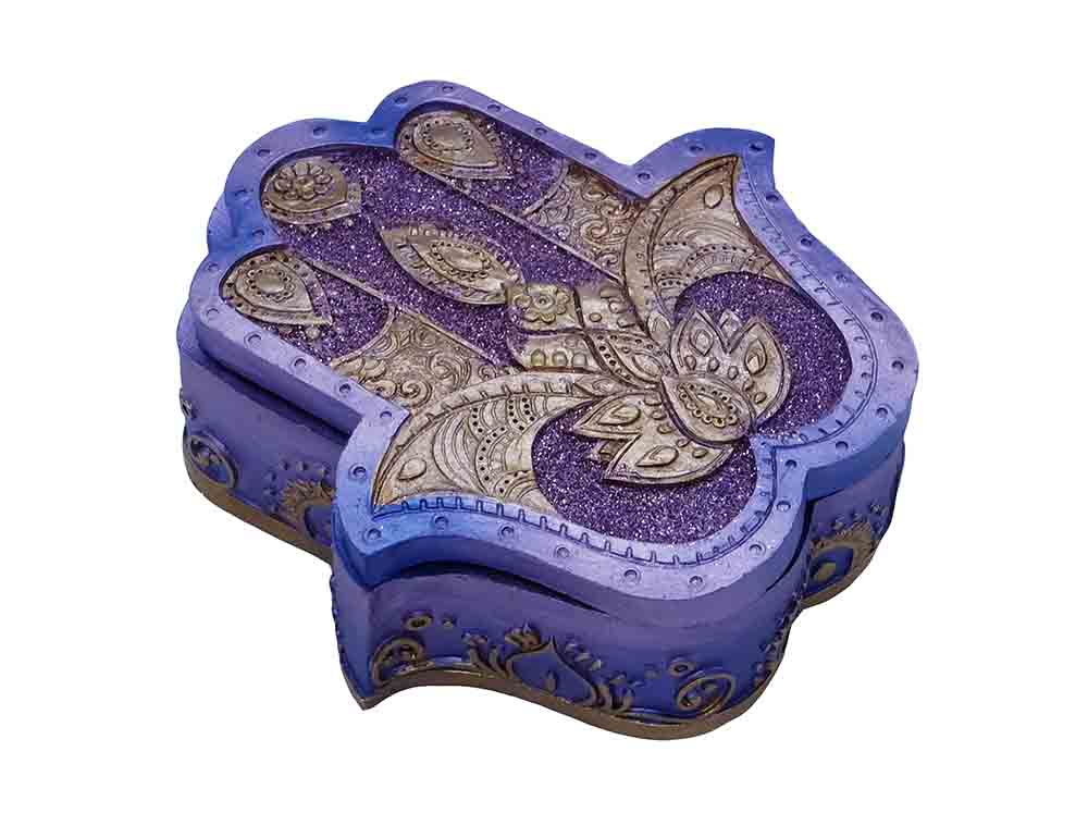Box Zen Hand Purple 13.5X12cm