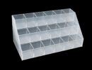 Tumble Stones Display. Acrylic, 3 Rows 18 Compartments