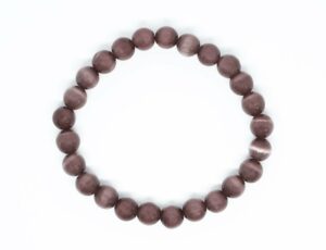 Bracelet 8mm Bead Purple Cat Eye
