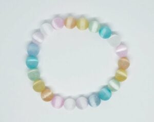 Bracelet 8mm Bead Rainbow Selenite