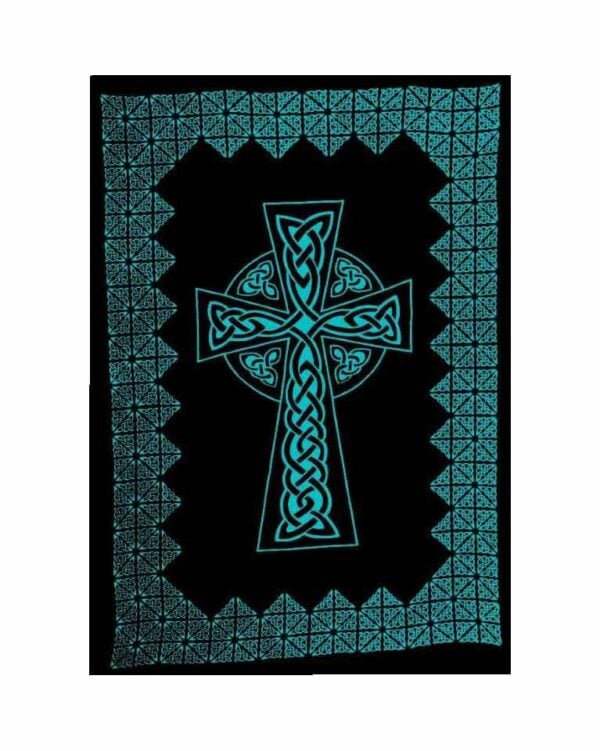 Bedspread Single Cross Turquoise