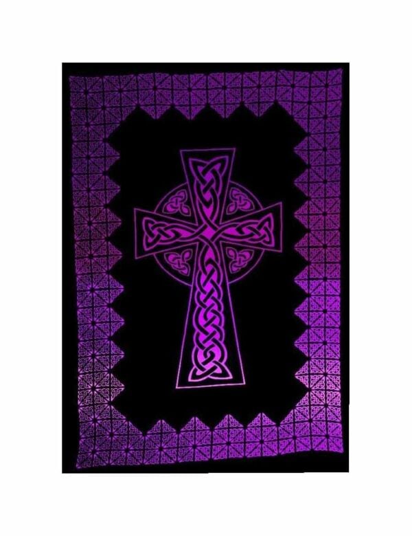 Bedspread Single Cross Purple