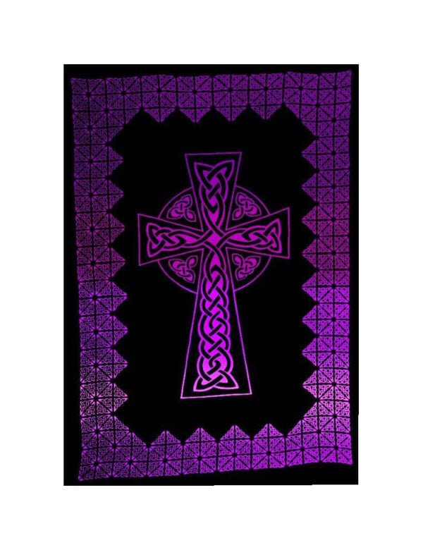 Bedspread Double Cross Purple