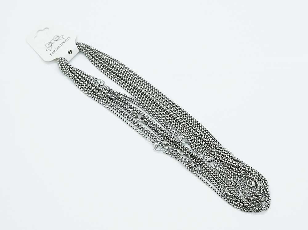 Chain Silver Plated Box 18" 10pcs