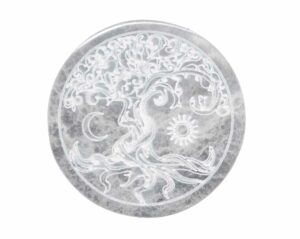 Selenite Disc Tree of Life 10cm