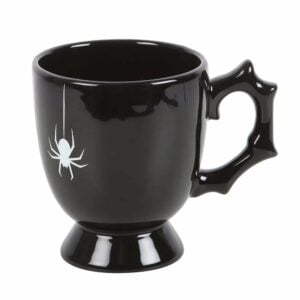 Teacup Ceramic Black Spider