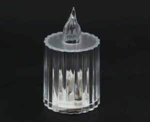 LED Candle Acrylic Ribbed 4X6cm