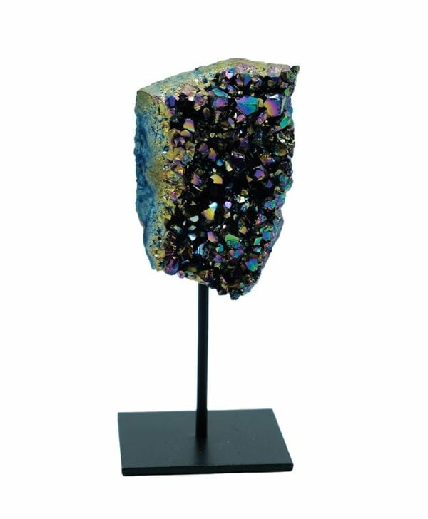 Titanium Aura Amethyst Druze on Stand