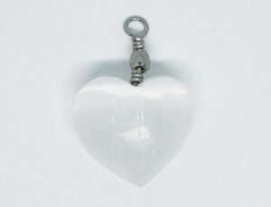 Selenite Heart Pendant 3x3cm