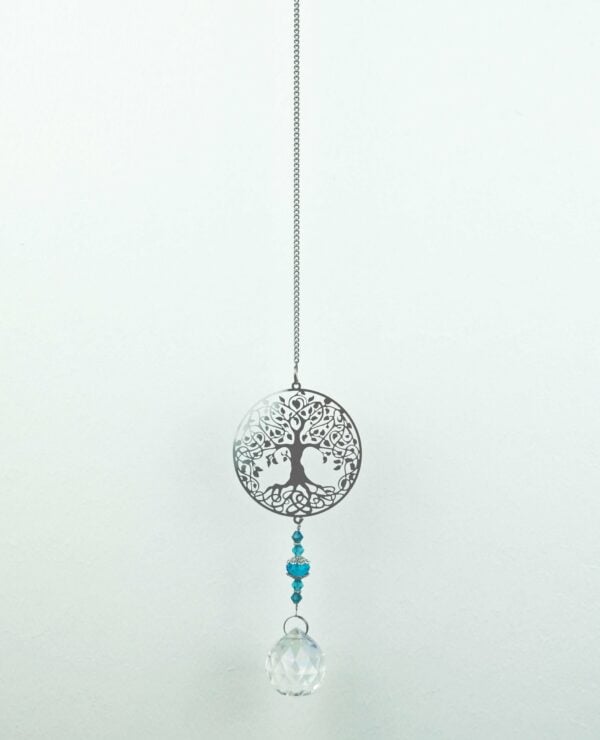Suncatcher Tree of Life With Blue Beads