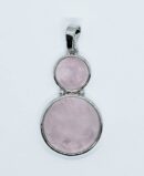 Pendant Two Rounds Rose Quartz