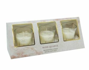 Candle With Rose Quartz Pack of 3